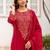women ethnic motifs embroidered regular thread work kurta with patiala & with dupatta