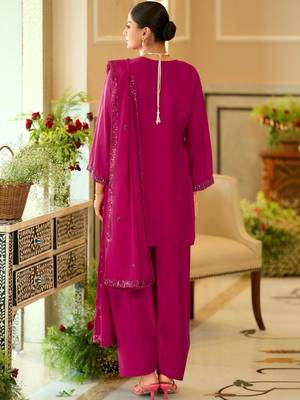 women ethnic motifs embroidered regular sequinned kurta with patiala & with dupatta 7