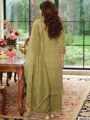women ethnic motifs embroidered regular sequinned kurta palazzos & dupatta 3