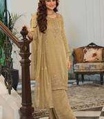 women ethnic motifs embroidered regular sequinned kurta with palazzos & with dupatta