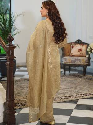 women ethnic motifs embroidered regular sequinned kurta with palazzos & with dupatta 4