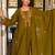 women ethnic motifs embroidered empire thread work kurta with trousers & with dupatta