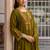 women ethnic motifs embroidered empire thread work kurta with trousers & with dupatta