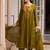 women ethnic motifs embroidered empire thread work kurta with trousers & with dupatta