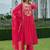 women floral embroidered empire thread work silk kurta with churidar & with dupatta