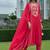 women floral embroidered empire thread work silk kurta with churidar & with dupatta