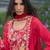 women floral embroidered empire thread work silk kurta with churidar & with dupatta