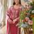 women ethnic motifs embroidered regular kurta with trousers & with dupatta