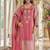 women ethnic motifs embroidered regular kurta with trousers & with dupatta