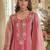 women ethnic motifs embroidered regular kurta with trousers & with dupatta