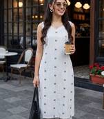 women printed regular cotton kurta with trousers