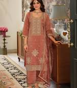 women ethnic motifs embroidered sequinned kurta with trousers & with dupatta