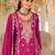 women ethnic motifs embroidered regular thread work kurta with palazzos & with dupatta