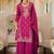 women ethnic motifs embroidered regular thread work kurta with palazzos & with dupatta