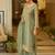women ethnic motifs embroidered regular thread work kurta with palazzos & with dupatta