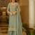 women ethnic motifs embroidered regular thread work kurta with palazzos & with dupatta
