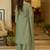women ethnic motifs embroidered regular thread work kurta with palazzos & with dupatta