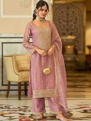 women ethnic motifs embroidered regular kurta with palazzos & with dupatta 1