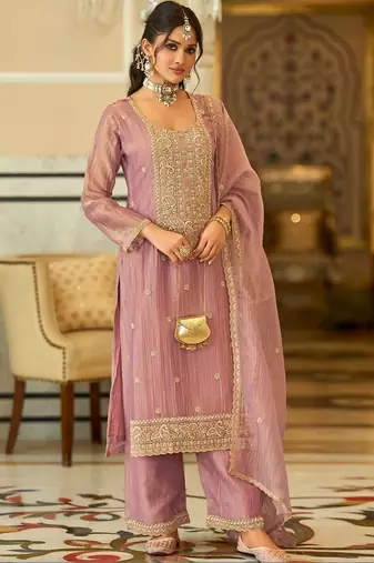 women ethnic motifs embroidered regular kurta with palazzos & with dupatta