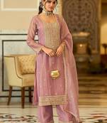 women ethnic motifs embroidered regular kurta with palazzos & with dupatta
