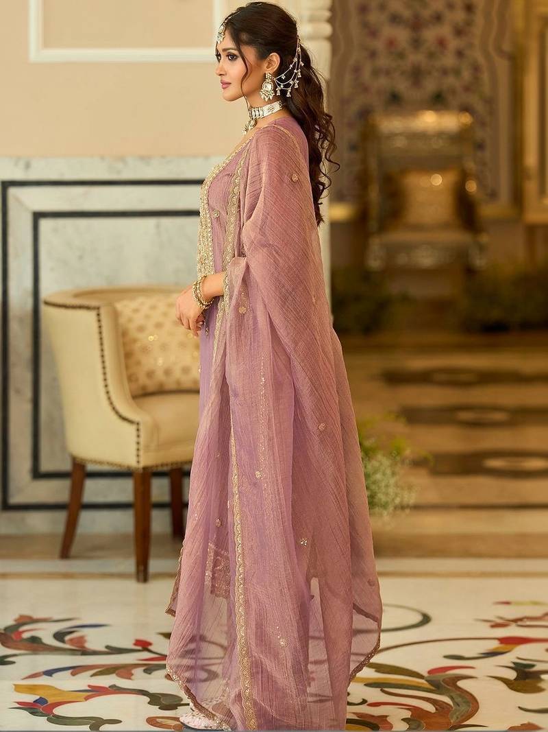 women ethnic motifs embroidered regular kurta with palazzos & with dupatta