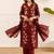 women ethnic motifs embroidered regular thread work cotton kurta with palazzos & with dupatta