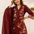 women ethnic motifs embroidered regular thread work cotton kurta with palazzos & with dupatta