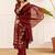 women ethnic motifs embroidered regular thread work cotton kurta with palazzos & with dupatta