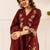 women ethnic motifs embroidered regular thread work cotton kurta with palazzos & with dupatta