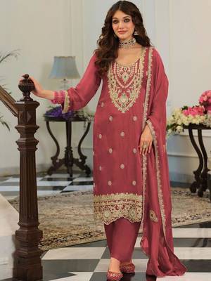 women ethnic motifs embroidered regular mirror work kurta with salwar & with dupatta 1