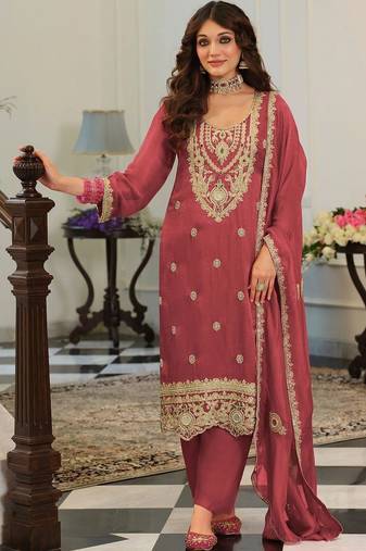 women ethnic motifs embroidered regular mirror work kurta with salwar & with dupatta