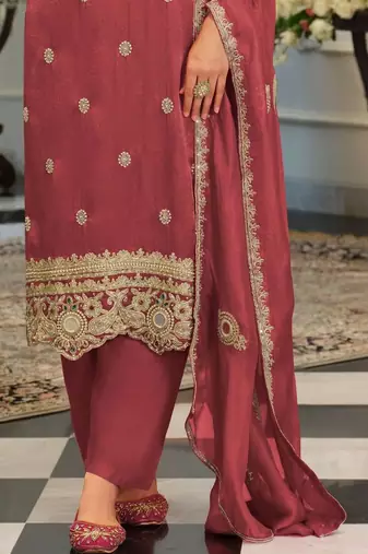 women ethnic motifs embroidered regular mirror work kurta with salwar & with dupatta