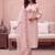 women floral embroidered regular thread work kurta with trousers & with dupatta