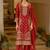 women ethnic motifs embroidered regular thread work kurta with palazzos & with dupatta