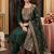 women ethnic motifs embroidered regular mirror work liva kurta with trousers & with dupatta