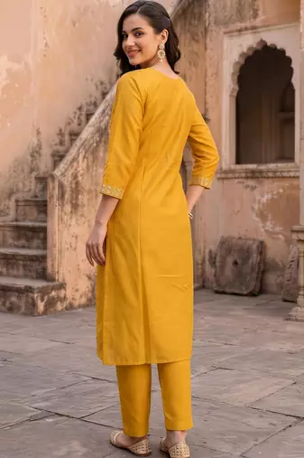women ethnic motifs embroidered regular thread work liva kurta with trousers & with dupatta