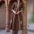 women ethnic motifs embroidered regular thread work cotton kurta with trousers