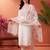 women ethnic motifs embroidered regular thread work kurta with trousers & with dupatta