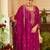 women ethnic motifs embroidered regular kurta with trousers & with dupatta
