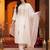 women ethnic motifs embroidered regular thread work cotton kurta with trousers & with dupatta