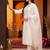 women ethnic motifs embroidered regular thread work cotton kurta with trousers & with dupatta