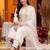 women ethnic motifs embroidered regular thread work cotton kurta with trousers & with dupatta