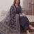 women ethnic motifs printed regular cotton kurta with trousers & with dupatta