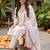 women ethnic motifs embroidered regular thread work kurta with trousers & with dupatta