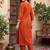 women ethnic motifs embroidered regular thread work kurta with trousers
