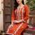 women ethnic motifs embroidered regular thread work kurta with trousers
