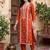 women ethnic motifs embroidered regular thread work kurta with trousers