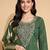 women ethnic motifs embroidered regular thread work kurta with trousers & with dupatta