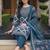 women printed regular cotton kurta with trousers & with dupatta