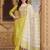 women ethnic motifs embroidered regular thread work liva kurta with trousers & with dupatta